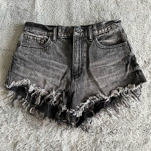 UO BDG black distressed jean shorts